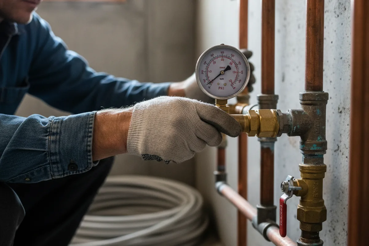 Pressure testing a repaired line during Water Line Repair in Nacogdoches